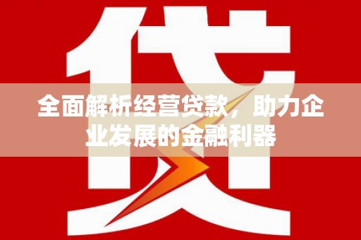 金秀全面解析经营贷款，助力企业发展的金融利器