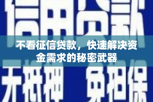 金秀不看征信贷款，快速解决资金需求的秘密武器