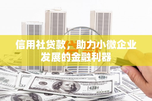 金秀信用社贷款，助力小微企业发展的金融利器