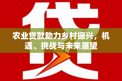金秀农业贷款助力乡村振兴，机遇、挑战与未来展望