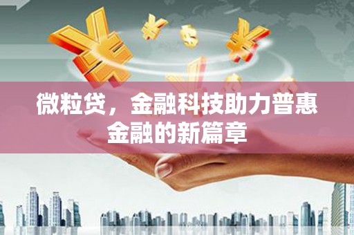 金秀微粒贷，金融科技助力普惠金融的新篇章