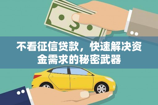 金秀不看征信贷款，快速解决资金需求的秘密武器