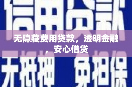 金秀无隐藏费用贷款，透明金融，安心借贷