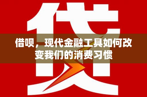 金秀借呗，现代金融工具如何改变我们的消费习惯