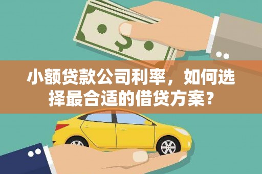 金秀小额贷款公司利率，如何选择最合适的借贷方案？