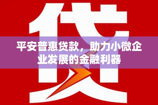 金秀平安普惠贷款，助力小微企业发展的金融利器